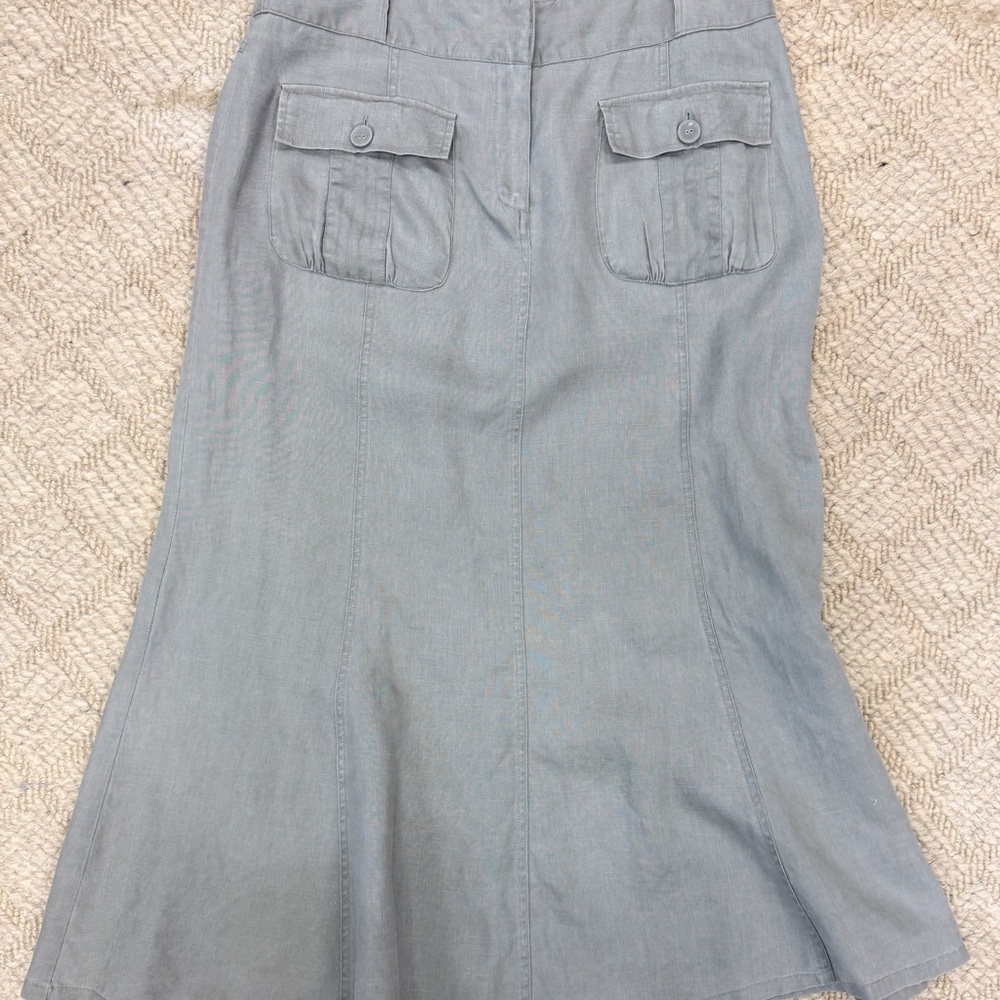 Willi Smith Light Gray olive khaki Midi Skirt